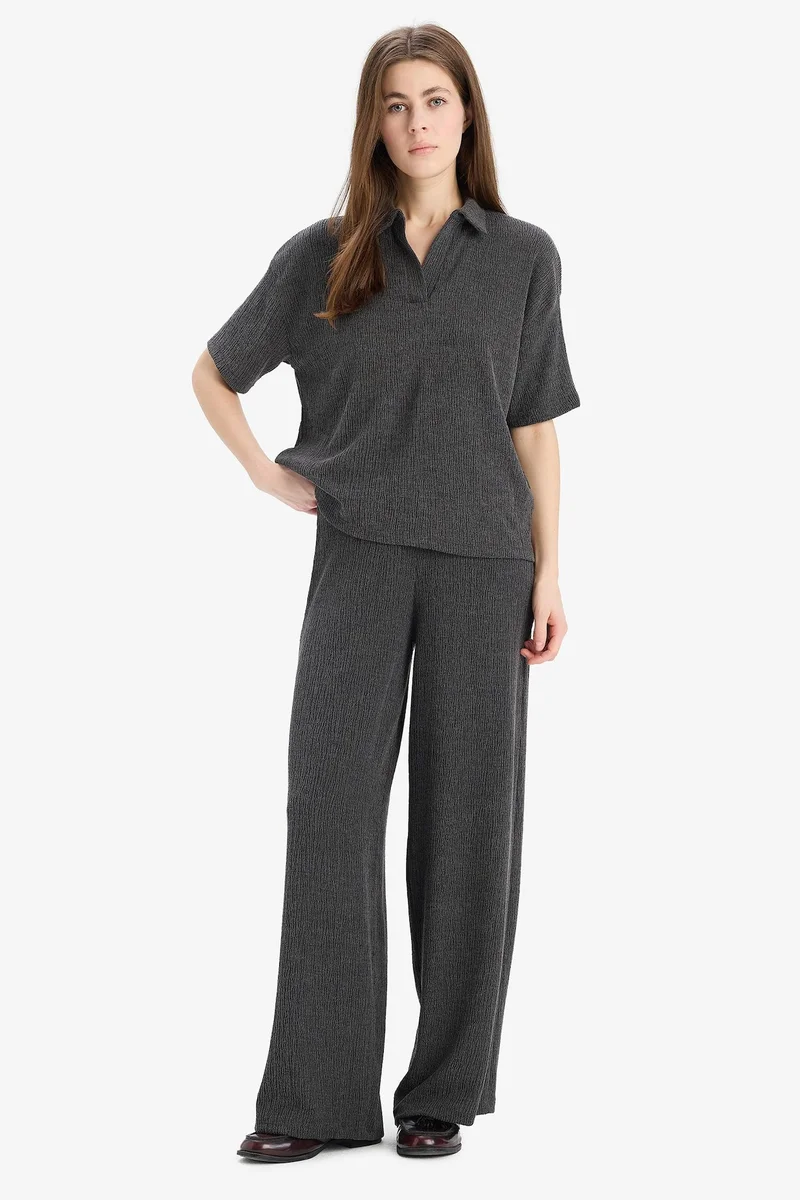 ديفاكتو Wide Leg Linen Trousers