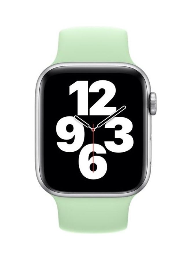 NIBEMINENT Solid Colour Elastic Silicone Replacement Strap For Apple Watch Series 7/6/5/4/3/2/1/SE 45/44/42mm Green - Image 3