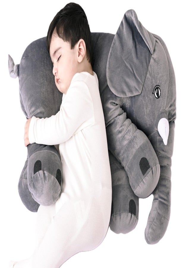 DearJoy Big Size Fibre Filled Stuffed Animal Elephant Soft Toy for Kids of Plush Hugging Soft Toy for Kids boy Girl Birthday Gift (60 cm, Grey Color, 1 Year Above) - Image 1