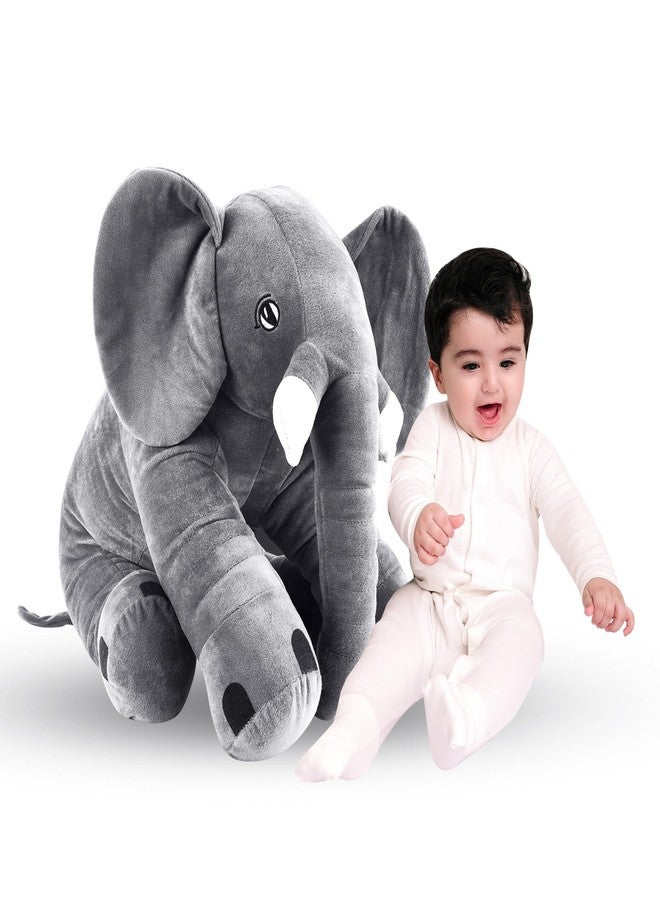 DearJoy Big Size Fibre Filled Stuffed Animal Elephant Soft Toy for Kids of Plush Hugging Soft Toy for Kids boy Girl Birthday Gift (60 cm, Grey Color, 1 Year Above) - Image 3