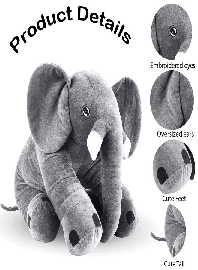 DearJoy Big Size Fibre Filled Stuffed Animal Elephant Soft Toy for Kids of Plush Hugging Soft Toy for Kids boy Girl Birthday Gift (60 cm, Grey Color, 1 Year Above) - Image 5