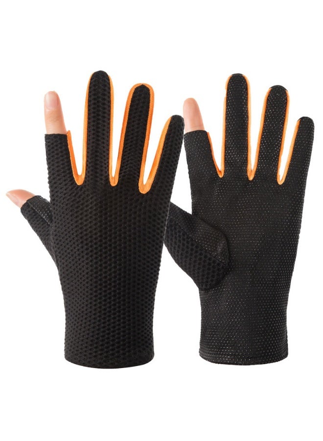 Men Women Gloves,Outdoor Sports Breathable Thin Mesh Cloth Driving Riding Thin Protection Gloves 