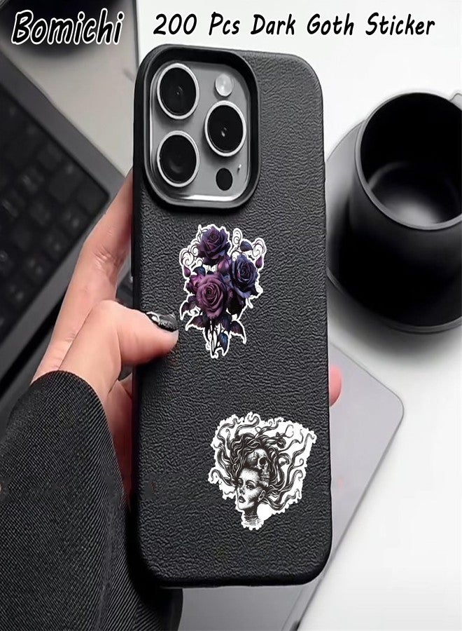 Bomichi 200 Pcs Goth Theme Stickers,Dark Aesthetic Horror Stickers Vinyl Waterproof Decals for Envelope Seal, Scrapbook,Journals,Holiday Decor, DIY Crafts,Water Bottle - Image 5