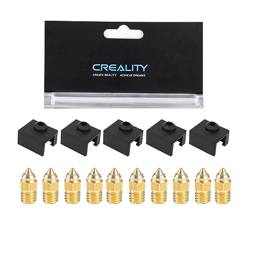 SQWAN Creality Original 5pcs Ender 3 S1/Ender 3 S1 Pro Silicone Sock and 10pcs 0.4mm Nozzle, Compatible with Creality Sprite Extruder, for Ender 3 S1/S1 Pro/S1 Plus, CR-10 Smart Pro, Sermoon V1 3D Printer - Image 1