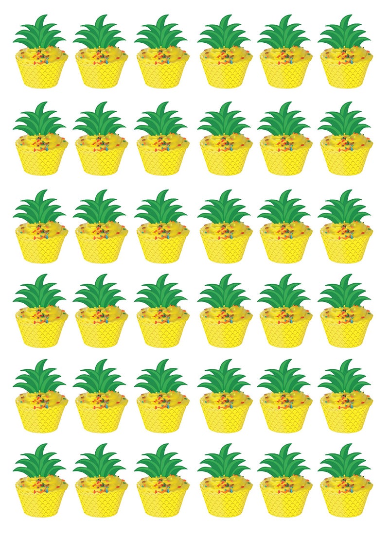 Beistle 36 Piece Pineapple Cupcake Wrappers 8 YellowGreen - Image 2