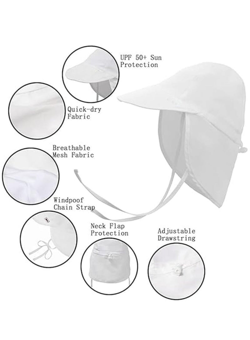 Captaintech Baby Sun Hat UPF 50+ Uv Ray Sun Protection Infant Summer Swim Hat with Neck Flap Toddler Hats for Boys Girls - Image 2