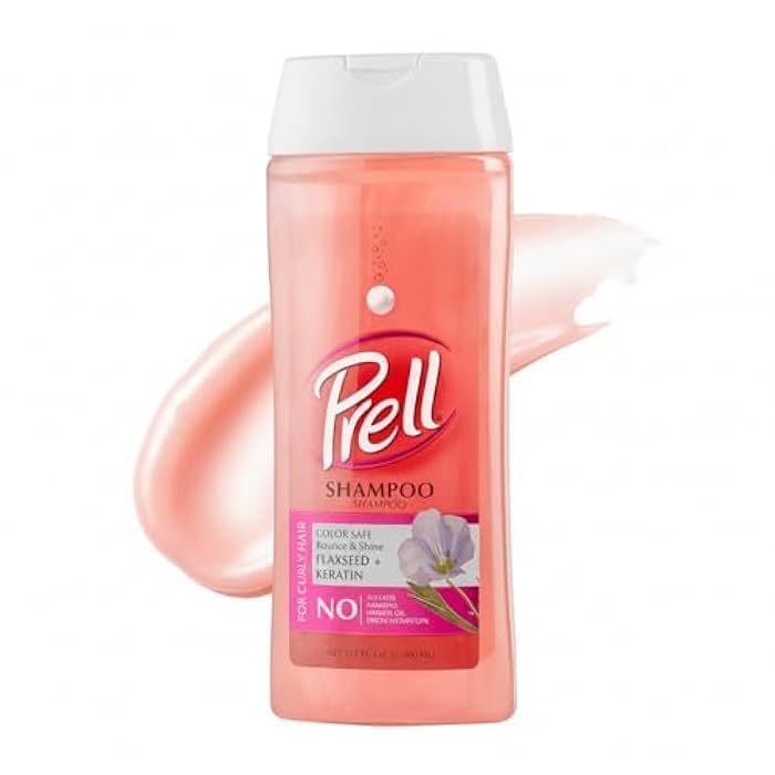 Prell Flaxseed & Keratin Shampoo – Color-Safe Strengthening Formula for Curly Hair Bounce, Shine & Frizz Control | 13.5 oz - Image 1