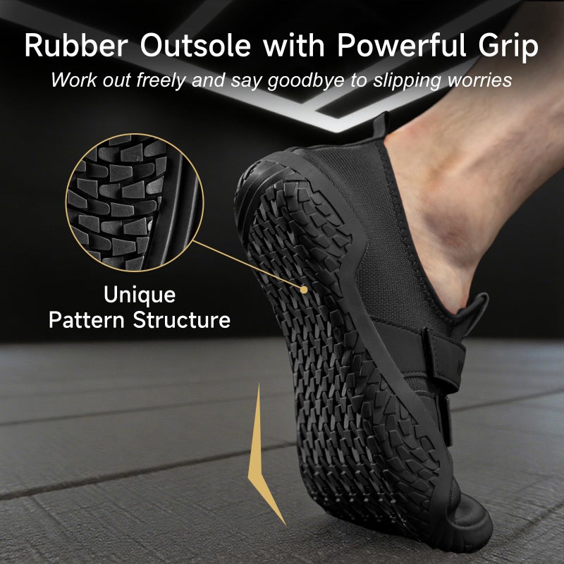 M MANUEKLEAR MANUEKLEAR Deadlift Shoe - Weight Lifting Shoes for Men Women - Weightlifting Squat Shoes Fitness Cross-Trainer Barefoot Gym Training Sneakers Obsidian Black - Image 4