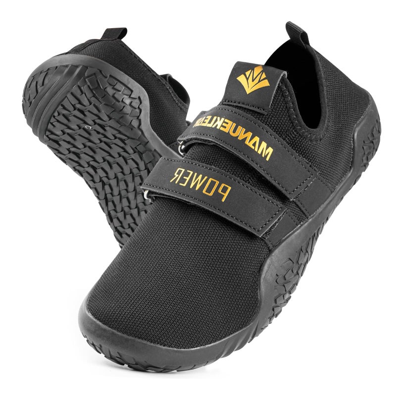M MANUEKLEAR MANUEKLEAR Deadlift Shoe - Weight Lifting Shoes for Men Women - Weightlifting Squat Shoes Fitness Cross-Trainer Barefoot Gym Training Sneakers Obsidian Black - Image 1