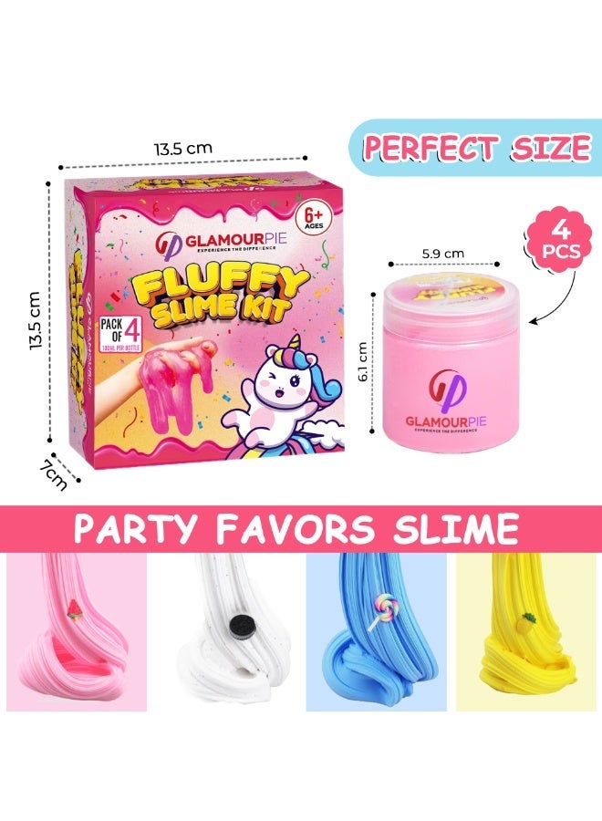 GlamourPie 400ML Butter Slime Kit for Kids – Scented & Non-Sticky Cloud Slime with Charms – Soft, Glossy, and Stretchy DIY Toy for Girls & Boys – Fun Birthday Gift & Party Favor – 4 Pack 100ML Each - Image 2