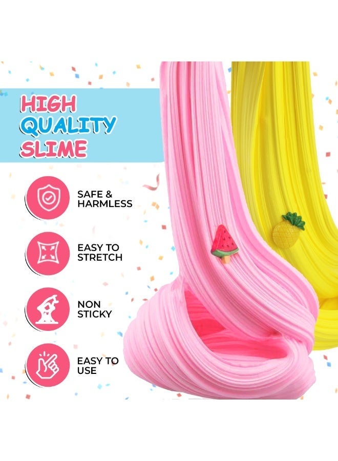 GlamourPie 400ML Butter Slime Kit for Kids – Scented & Non-Sticky Cloud Slime with Charms – Soft, Glossy, and Stretchy DIY Toy for Girls & Boys – Fun Birthday Gift & Party Favor – 4 Pack 100ML Each - Image 4