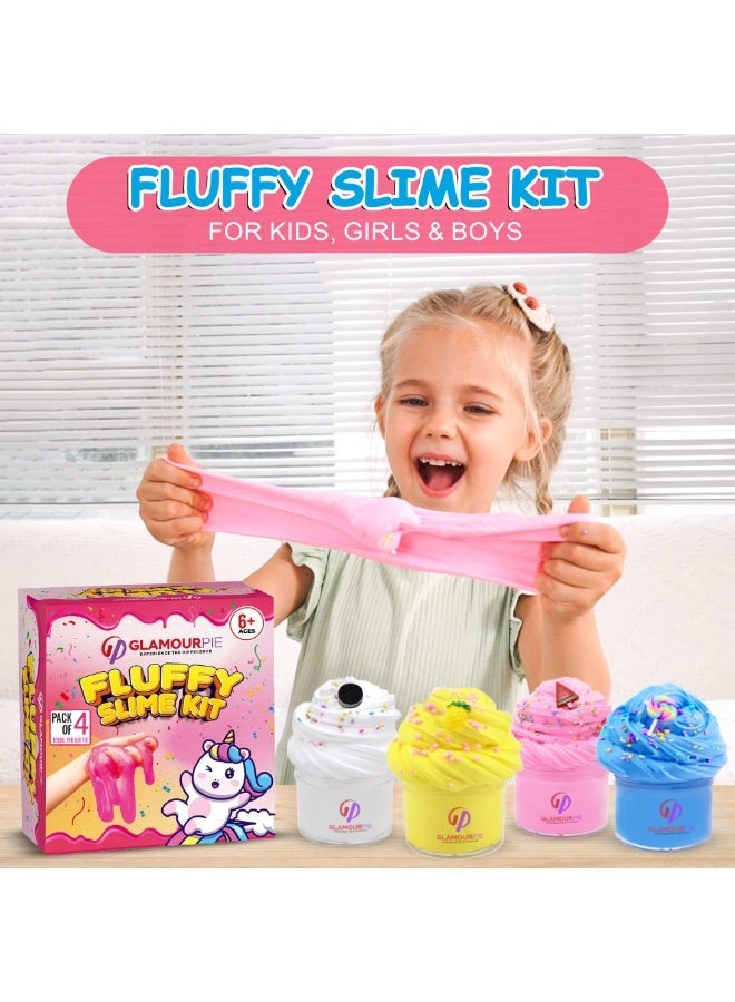 GlamourPie 400ML Butter Slime Kit for Kids – Scented & Non-Sticky Cloud Slime with Charms – Soft, Glossy, and Stretchy DIY Toy for Girls & Boys – Fun Birthday Gift & Party Favor – 4 Pack 100ML Each - Image 3