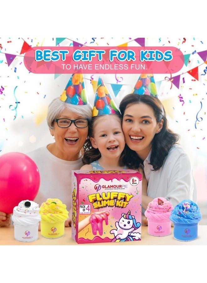 GlamourPie 400ML Butter Slime Kit for Kids – Scented & Non-Sticky Cloud Slime with Charms – Soft, Glossy, and Stretchy DIY Toy for Girls & Boys – Fun Birthday Gift & Party Favor – 4 Pack 100ML Each - Image 5