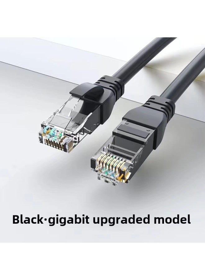 Super Six Types Of Finished Network Cable Cat6e Gigabit Network Cable High-speed Connection Line Computer Jumper 8-core Twisted Wire-Color:Internet Access Non-stop Upgraded Model 6 Types Of Network Cables - Black-Line Length:1m  - Image 1