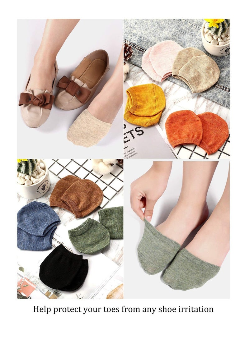 كابتن تيك Half forefoot Toe Socks, Women Socks, Toe Topper Socks for Women, Non-Slip Pain Relief Sponge Toe Half Socks, Toe Topper Liner Half Socks, cotton Socks Seamless (8Pairs) - Image 4