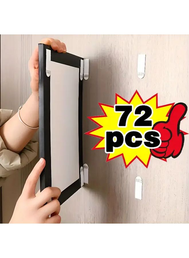 72 قطعة من شرائط التعليق القابلة للإزالة ثقيلة التحمل بدون حفر للصور والديكورات - Image 2