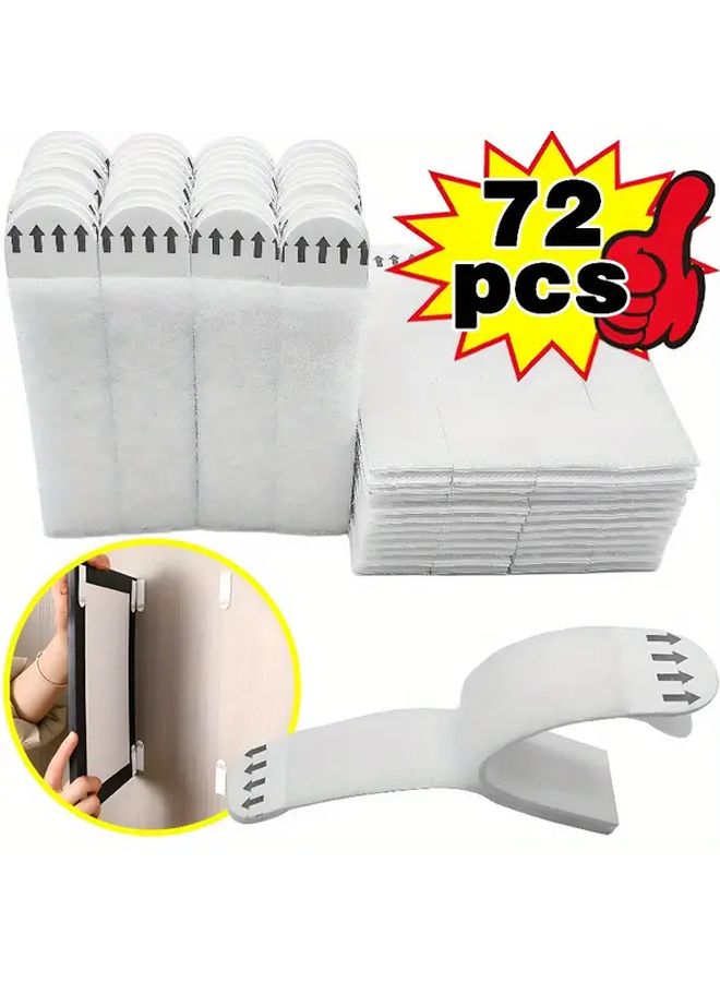 72 قطعة من شرائط التعليق القابلة للإزالة ثقيلة التحمل بدون حفر للصور والديكورات - Image 3