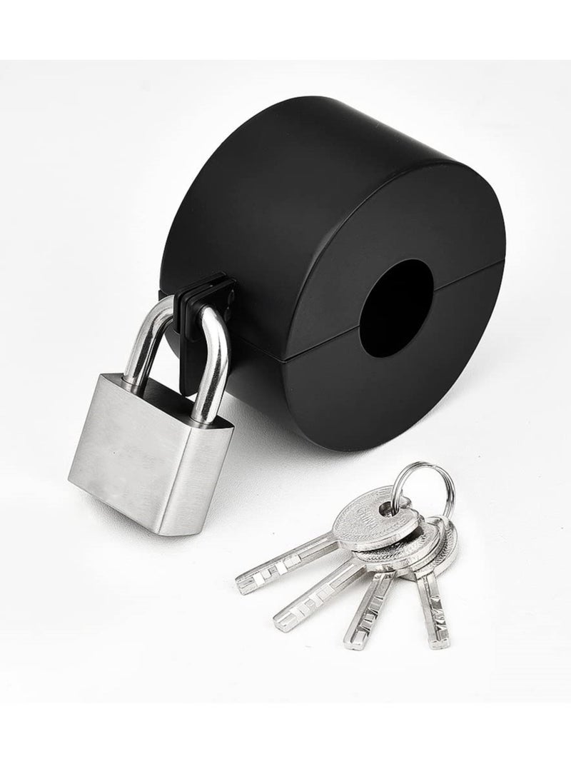 SYOSI Door Handle Lock, Door Knob Lock Out Device, Disable The Doorknob/Faucet/Valve, Door Knob Child Proof Cover Case Prevents Operating The Knob (with Padlock) - Image 1