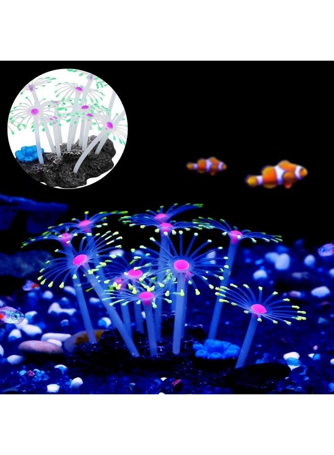 (Sh007 زينة مرجانية متوهجة من السيليكون الناعم، مرجان صناعي مائي متوهج لتزيين حوض السمك | ديكور ساحر لحوض السمك (لون عشوائي) من Petzlifeworld - Image 1