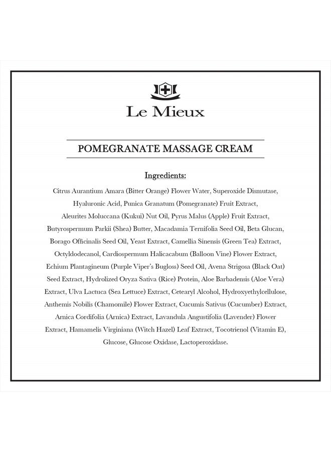 Le Mieux Pomegranate Massage Cream - Aromatic Moisturizing Neck & Face Massage Cream with Algae, Hyaluronic Acid & Botanical Oils, No Parabens or Sulfates (2 oz / 60 ml) - Image 3