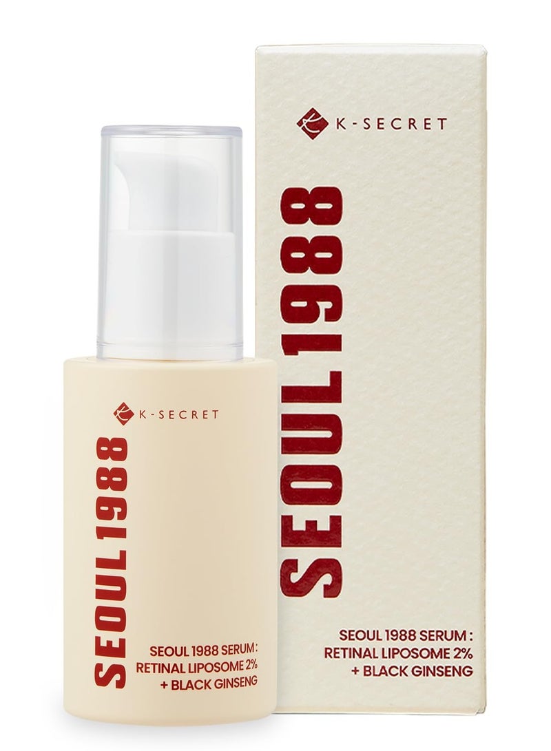 K-SECRET SEOUL 1988 Retinal Serum: Retinol Serum for Face Anti Aging Wrinkle Care - 2% Retinal Liposome Black Ginseng 30ml - Image 1