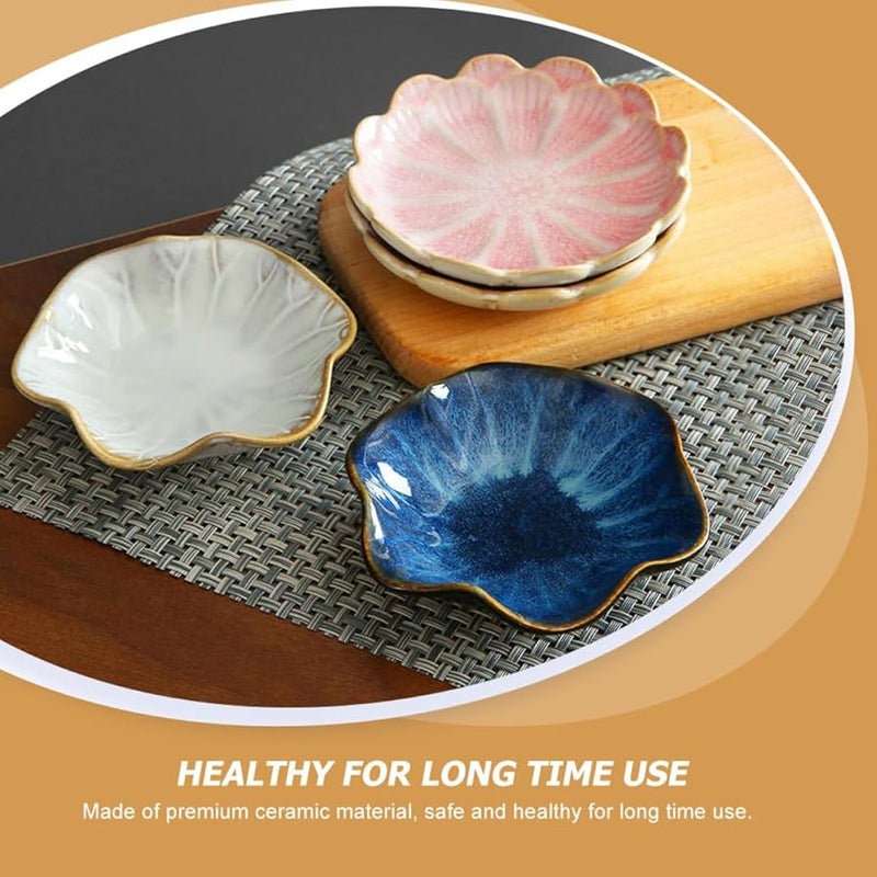 White Ceramic Sauce Plates Set 2pcs Leaf Style Dipping Dishes For Soy Sauce Vinegar Kitchen Serving Tableware - Image 4