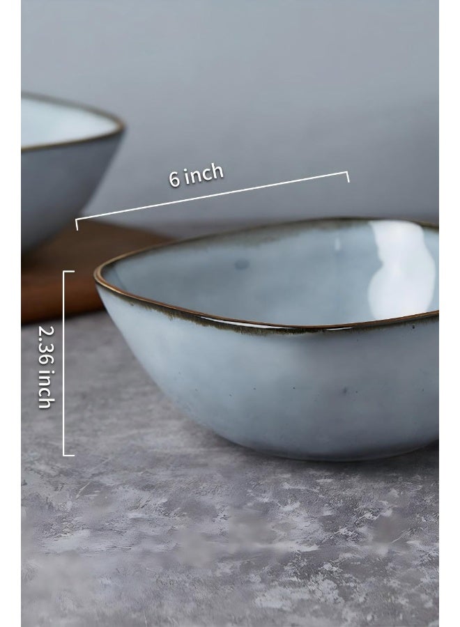 Famiware Ocean Series 6 Pieces Cereal Bowl Set, Square, Blue - Image 2