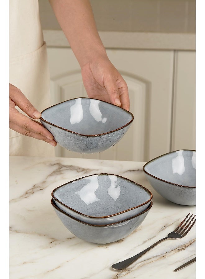 Famiware Ocean Series 6 Pieces Cereal Bowl Set, Square, Blue - Image 4