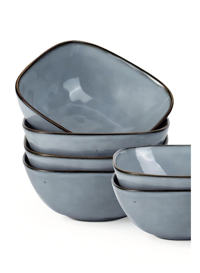 Famiware Ocean Series 6 Pieces Cereal Bowl Set, Square, Blue - Image 1