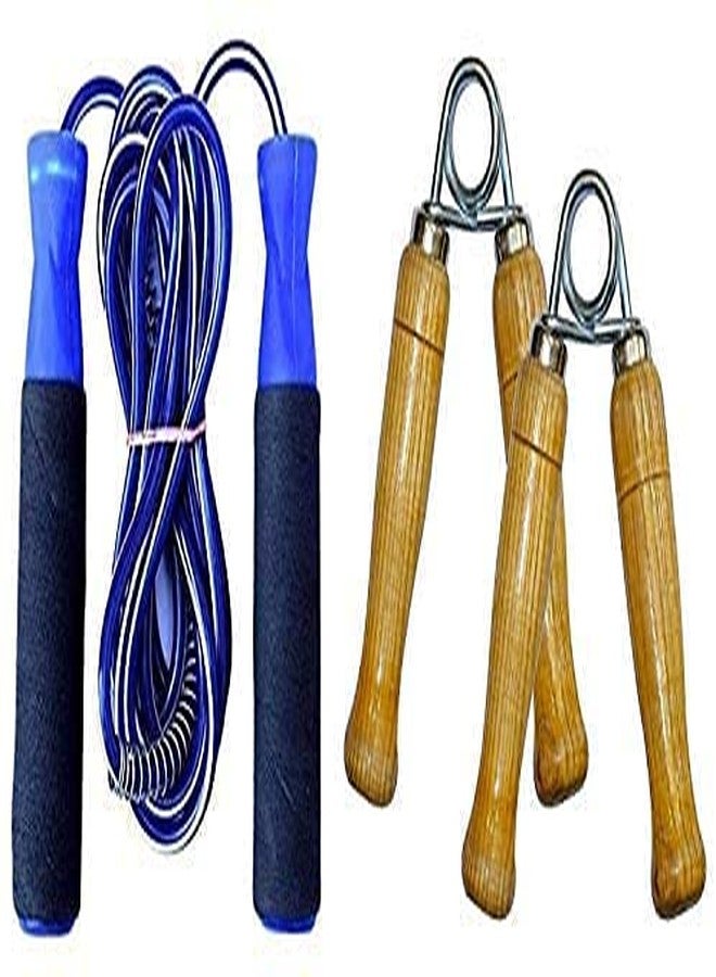 Hitmax skipping rope and Hand grip wooden Combo set - Image 2