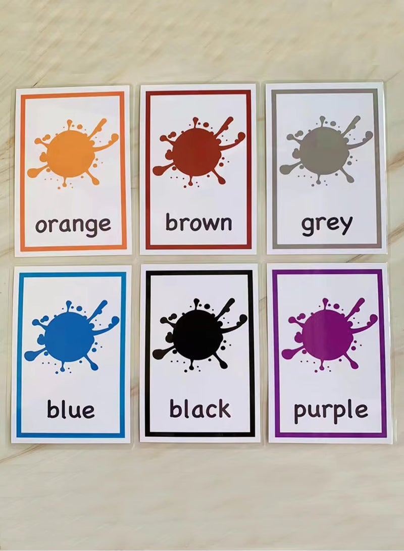 12Sheets Color Words Flash Cards Cognitive Learning Cards for Colorful Cards for Early Literacy and Fun Educational Games  - Image 4