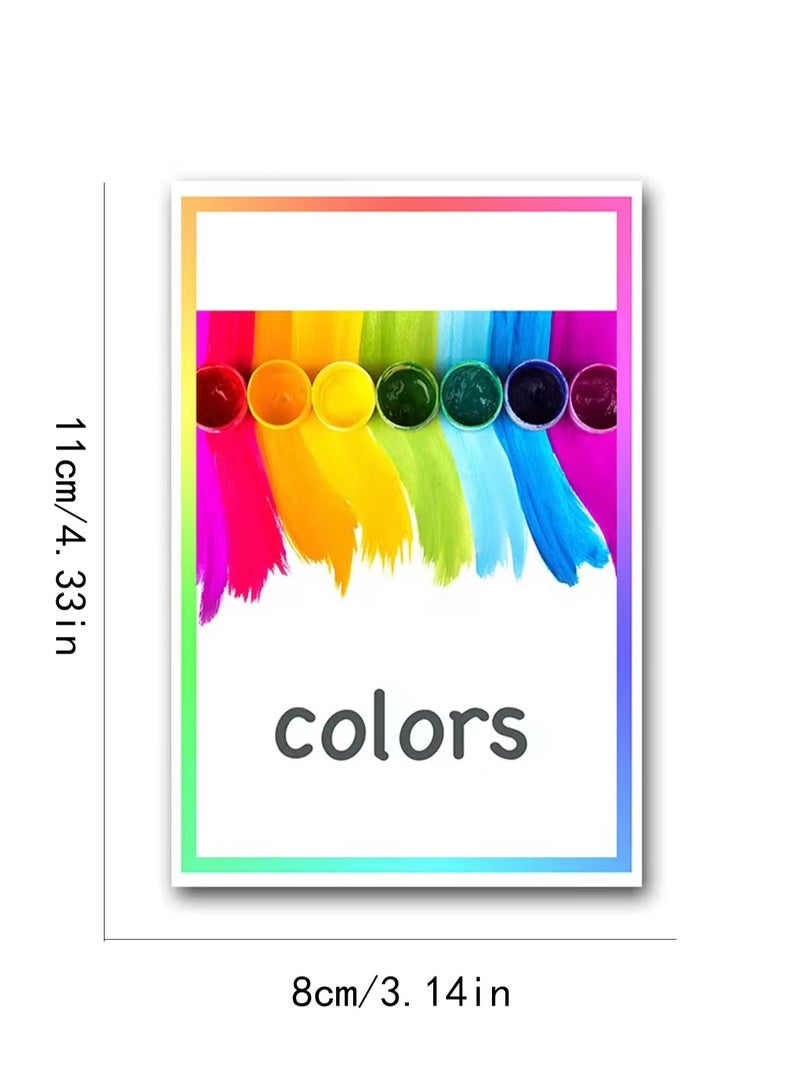 12Sheets Color Words Flash Cards Cognitive Learning Cards for Colorful Cards for Early Literacy and Fun Educational Games  - Image 5