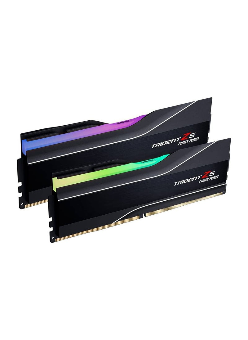G.Skill مجموعة ذاكرة سطح المكتب ثنائية القناة DDR5 من سلسلة Trident Z5 NEO RGB بسعة 32 جيجابايت (2 × 16 جيجابايت)، سرعة ذاكرة 6000 MT/s، زمن انتقال CL32-38-38-96، جهد 1.35، AMD EXPO، 288 دبوسًا  - Image 2