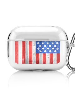 Classic Clear printed Case for Apple AirPods Pro 2nd Generation Thin Transparent Cover [Designed for Apple AirPods Pro 2nd Generation] - USA Grunge Flag