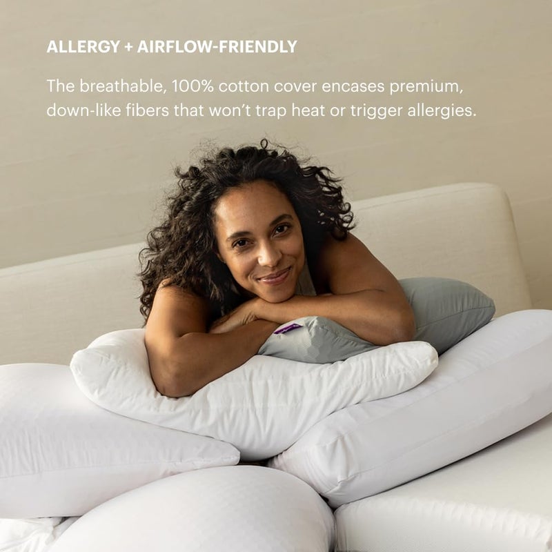 Purple Cloud Pillow - Standard Size, Hypoallergenic Gel Fiber Fill for Plush, Cloud-Like Comfort - Molds to Support Head & Neck, Wonâ€™t Clump or Flatten - Image 4