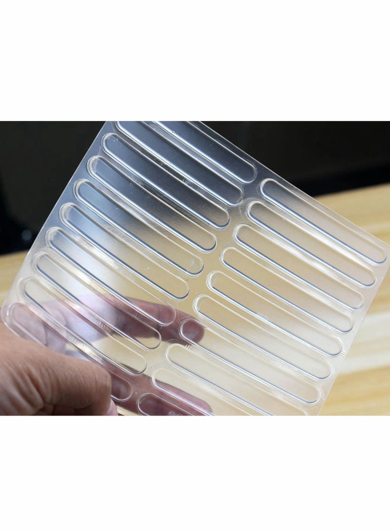 Cabinet Door Bumpers Clear, Glass Table Top Anti Slip Pads, Self Adhesive Backing Bumpers, Rubber Bumper Strip for Chairs to Protect Walls, Sliding Door Bumpers 20Indivual - Image 1