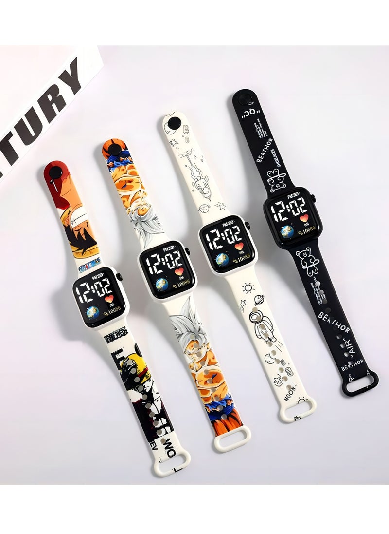 JUNYOUK - Kids' Water Resistant Silicone Digital Watch 4PCS - Image 1