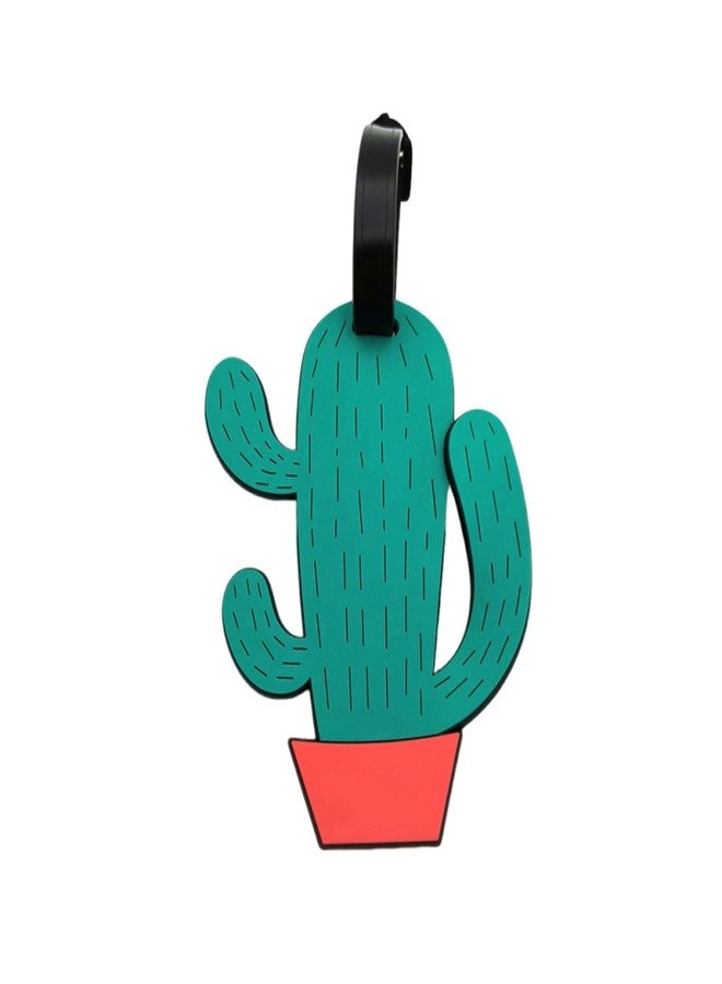 QFSH Cute Cactus Silicone Luggage Tag Funny Unique Plant Suitcase Travel Bag Baggage Tag Identification Labels Name ID Identifier - Image 1