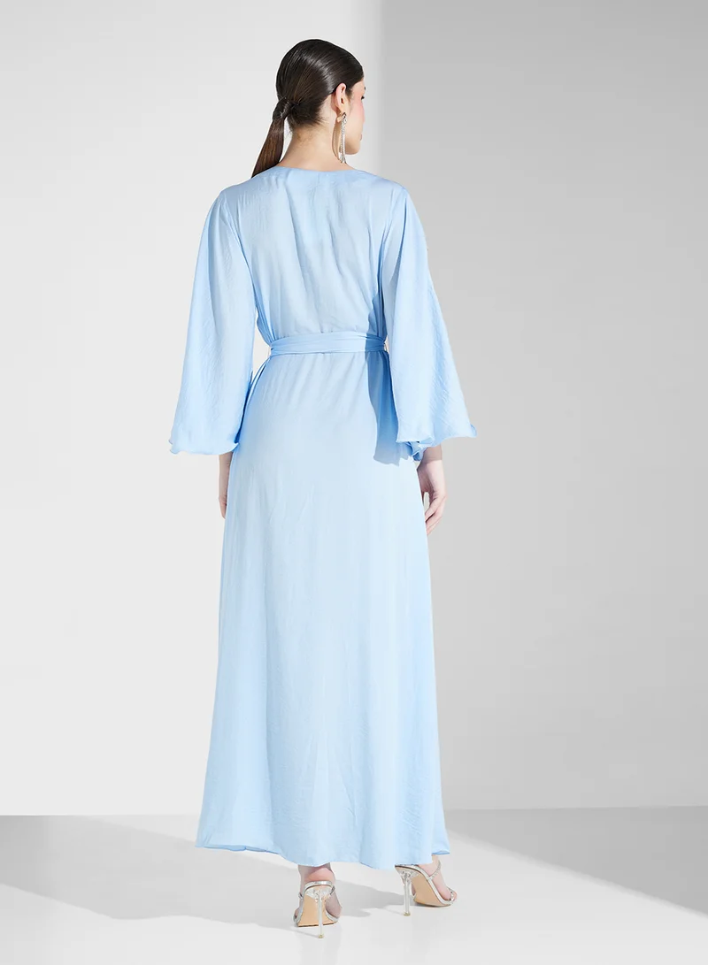 Fashion Trends by Suzy Matar Appliqué Jalabiya with Long Belt