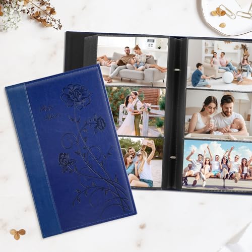 Artmag Photo Album 4x6 300 Photos, Extra Large Capacity Leather Cover Wedding Family Photo Albums Holds 300 Horizontal 4x6 Photos(Blue) - Image 4