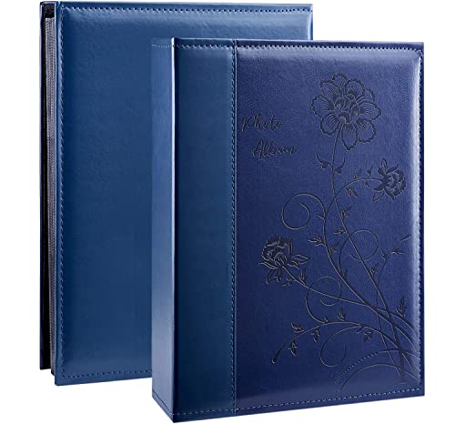 Artmag Photo Album 4x6 300 Photos, Extra Large Capacity Leather Cover Wedding Family Photo Albums Holds 300 Horizontal 4x6 Photos(Blue) - Image 1