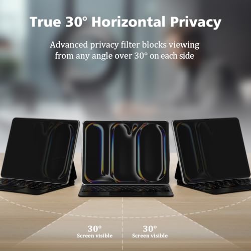 PYS Privacy Screen Protector for iPad Air 11 Inch M3 2025 & M2 2024, iPad Air 6th Gen Privacy Screen, 30-Degree Privacy Filter, Nano Reusable & Removable, Matte Finish, Anti-Scratch, Easy Installation - Image 3