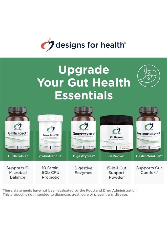 designs for health - GI Revive Gut Health Powder - L Glutamine & Citrus Pectin for Digestive Health + Slippery Elm, Marshmallow Root & Cat's Claw for Healthy Intestinal Function (28 Servings) - Image 1