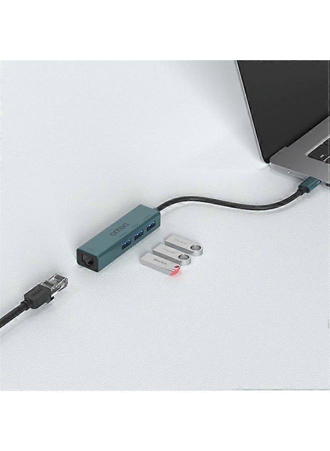 onten Type-C to RJ45 + 3xUSB2.0 Ethernet Adapter USB Hub 4 in 1 Docking Station - Image 5