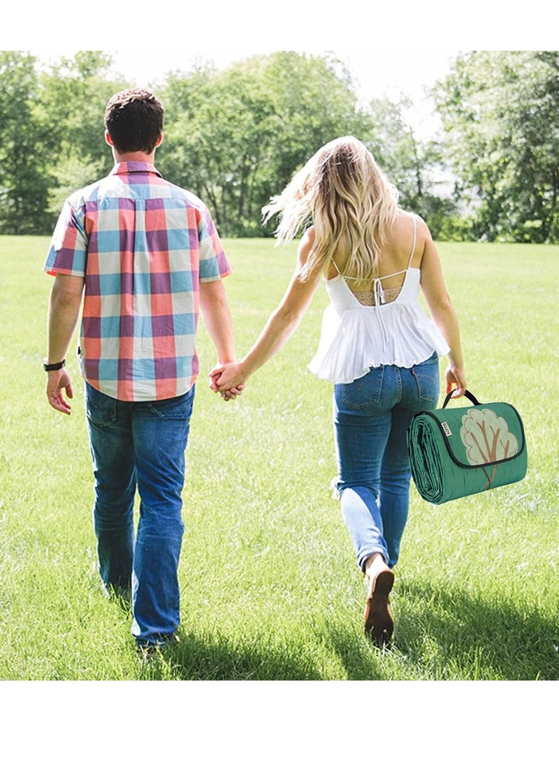 SYOSI بطانية نزهة كبيرة حصيرة شاطئية مضادة للرمال خالية من الرمال مع حزام حمل في الهواء الطلق تناسب 2-4 بالغين للتخييم والسفر والعشب وحديقة اللعب والحديقة - Image 5