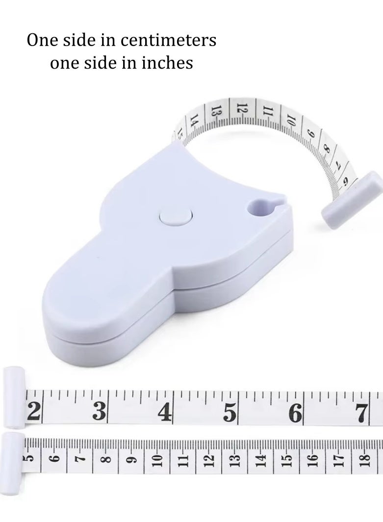 صحة هوم شريط قياس للجسم بطول 60 إنش قابل للسحب – شريط قياس أوتوماتيكي للخصر والذراعين والوركين وقياسات الجسم بالكامل – أداة محمولة لتتبع اللياقة البدنية - Image 2