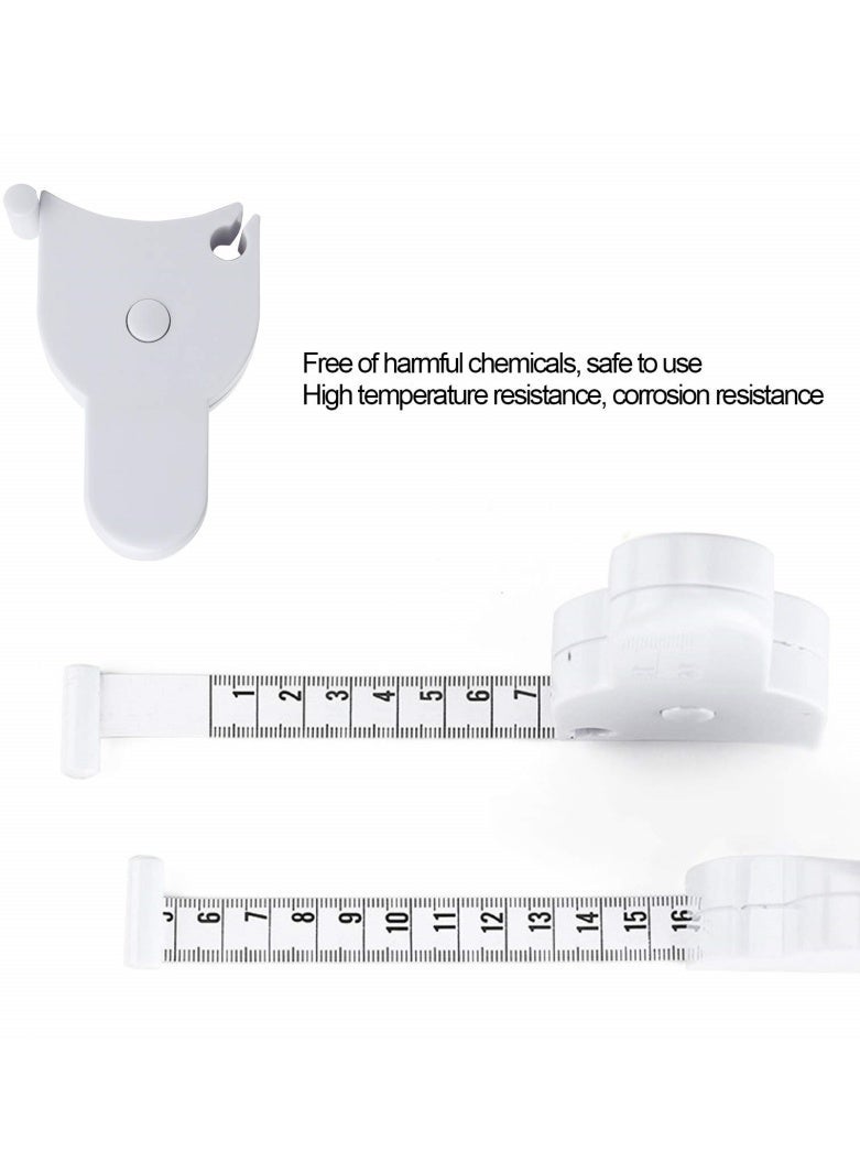 صحة هوم شريط قياس للجسم بطول 60 إنش قابل للسحب – شريط قياس أوتوماتيكي للخصر والذراعين والوركين وقياسات الجسم بالكامل – أداة محمولة لتتبع اللياقة البدنية - Image 3