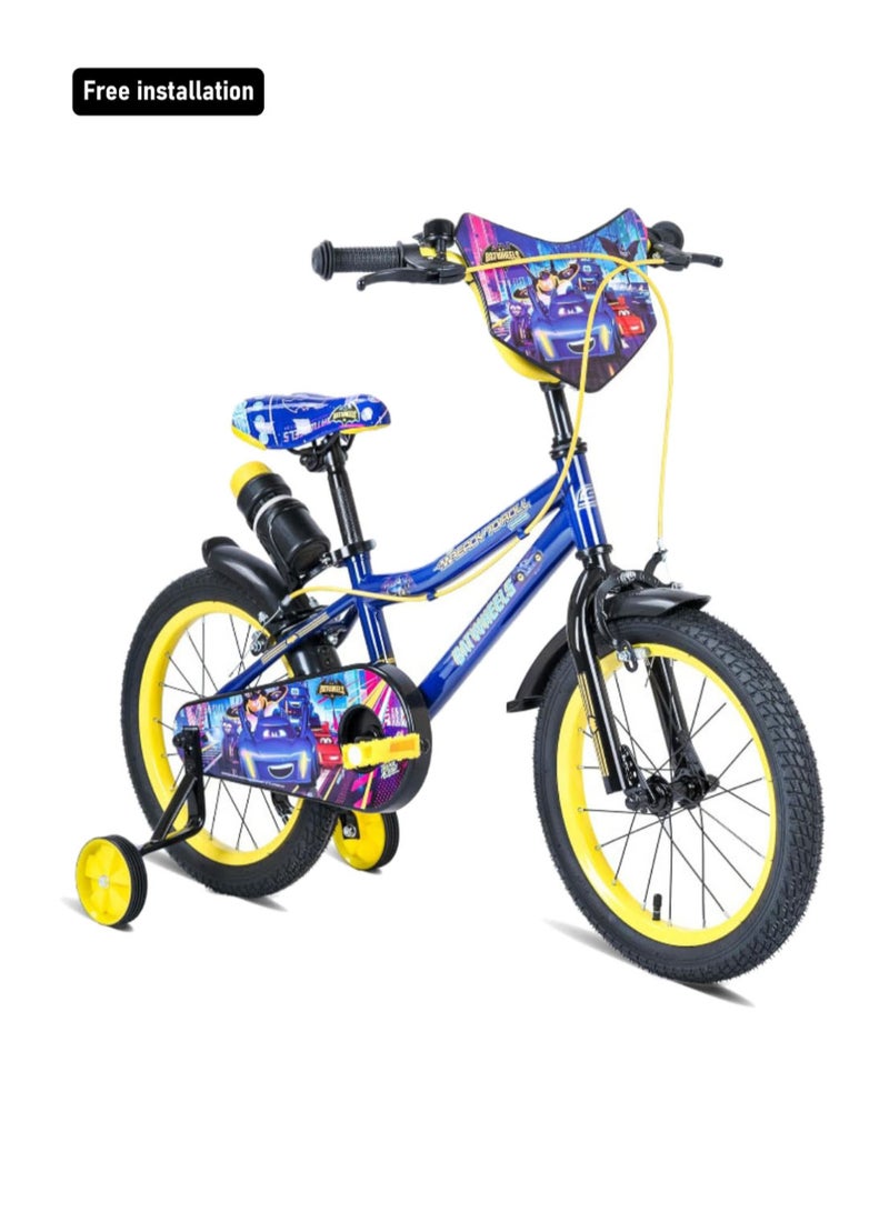 Spartan دراجة أطفال سبارتان 16" باتويلز - دراجة بتصميم باتمان للأولاد والبنات - Image 1