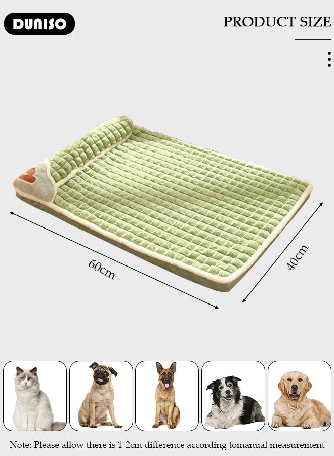 DUNISO Dog Bed, High Density Foam Pet Bed with Removable Washable Cover, Warm Pet Mat with Plush Couch, Dog Sofa Beds with Non-Slip Waterproof Bottom for Medium Dogs, Large Cat - Image 4