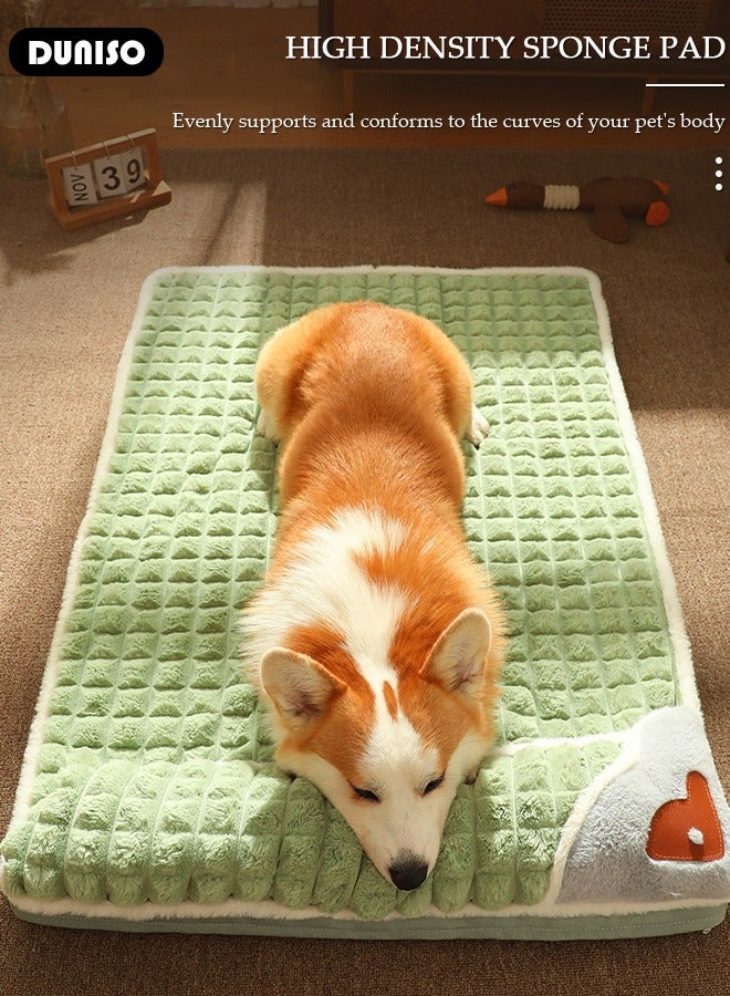 DUNISO Dog Bed, High Density Foam Pet Bed with Removable Washable Cover, Warm Pet Mat with Plush Couch, Dog Sofa Beds with Non-Slip Waterproof Bottom for Medium Dogs, Large Cat - Image 5